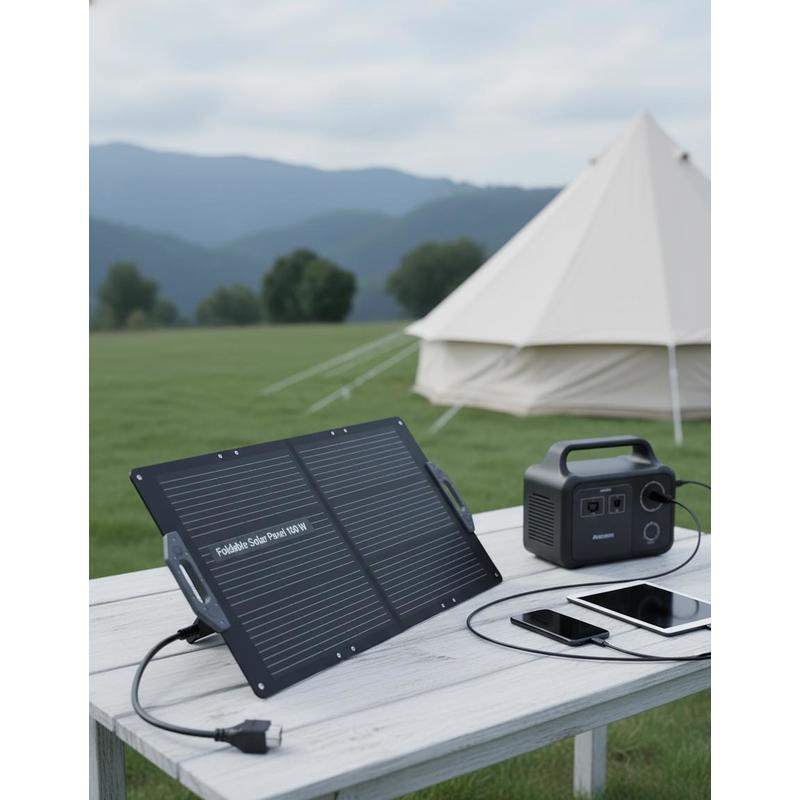 Solar Charger Panel Foldable - 100W Foldable Solar Panel, 24% High-Efficiency