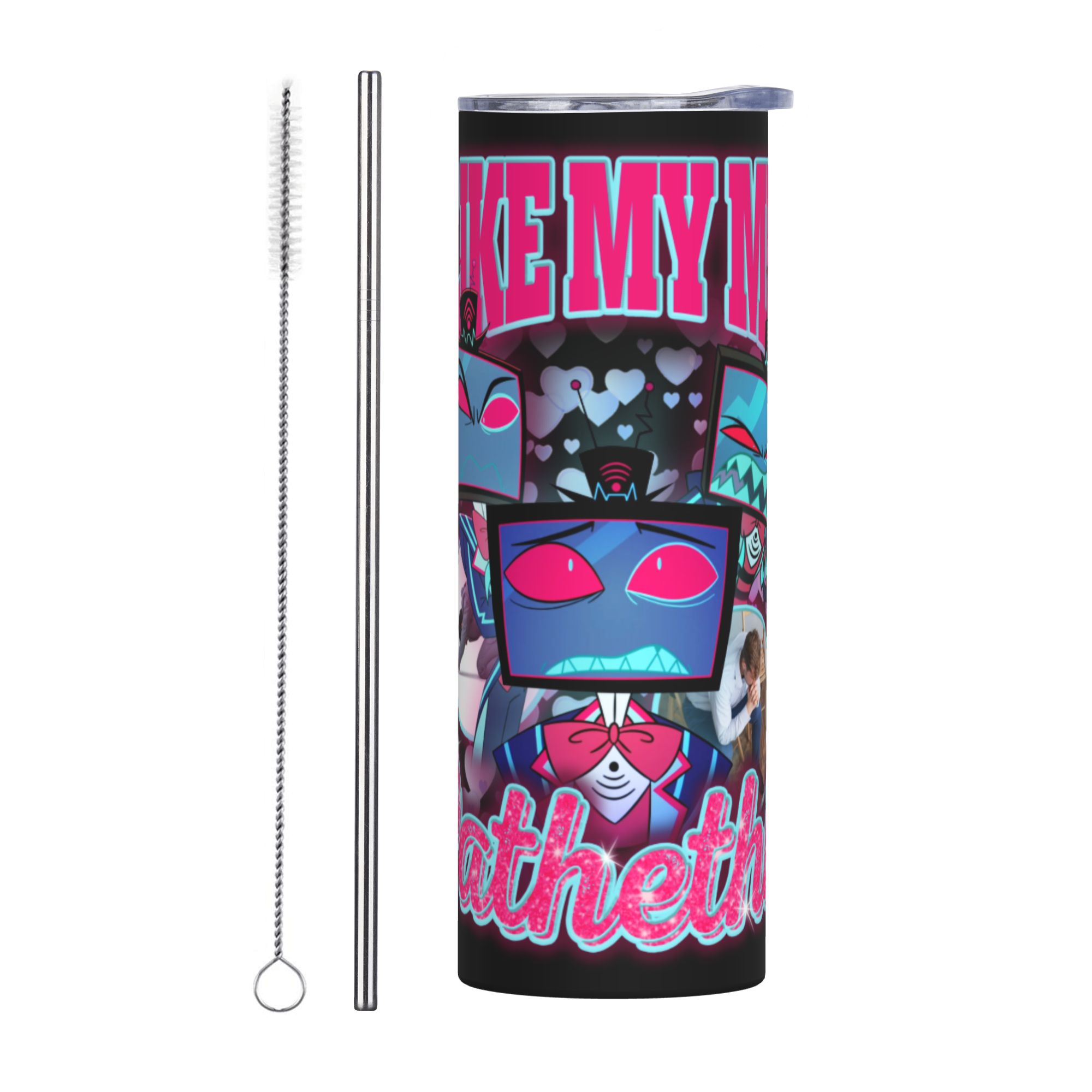 Stainless Steel Straw - Hazbins Anime Animation Hotel Vox Tumbler