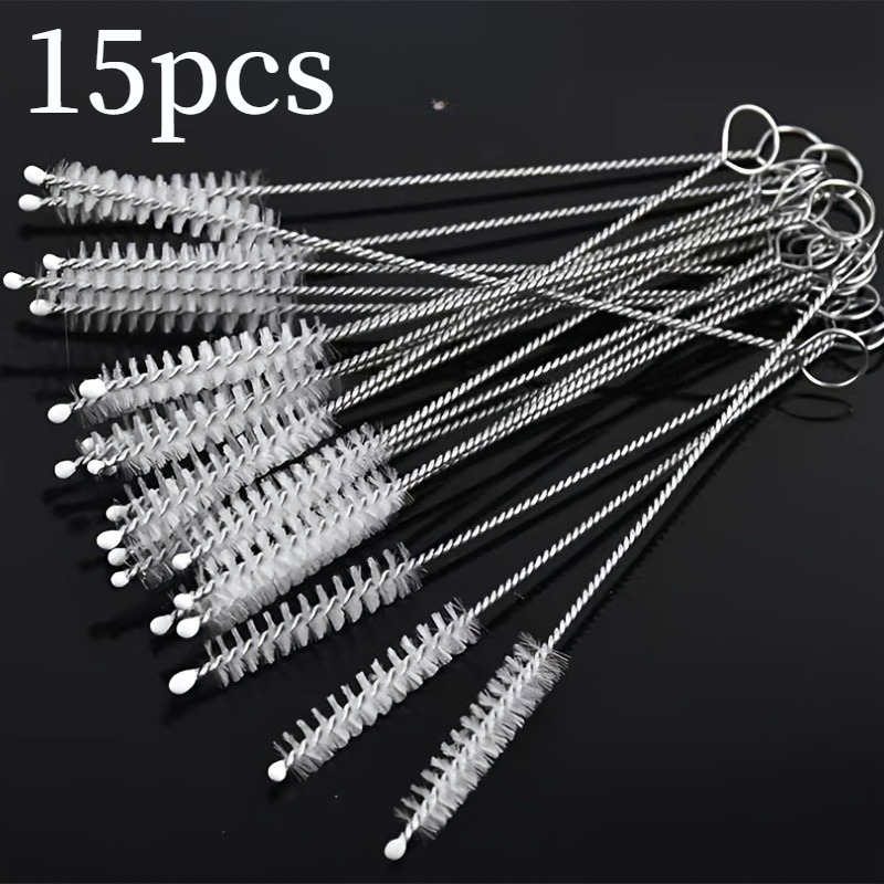 Stainless Steel Straw - 15Pcs stainless steel straw cleaning brush,
