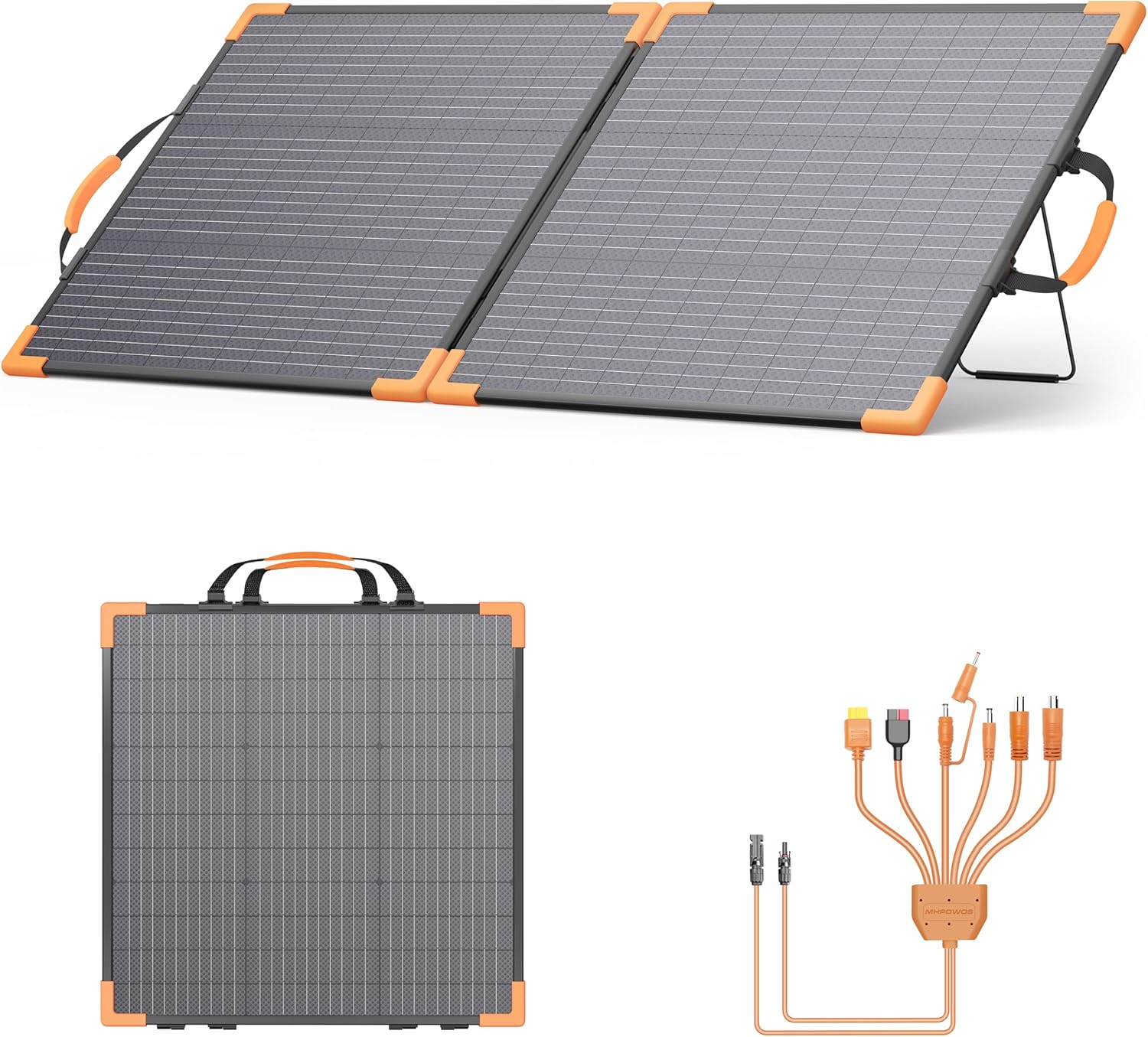 Solar Charger Panel Foldable - 100W Bifacial Portable Solar Panel for