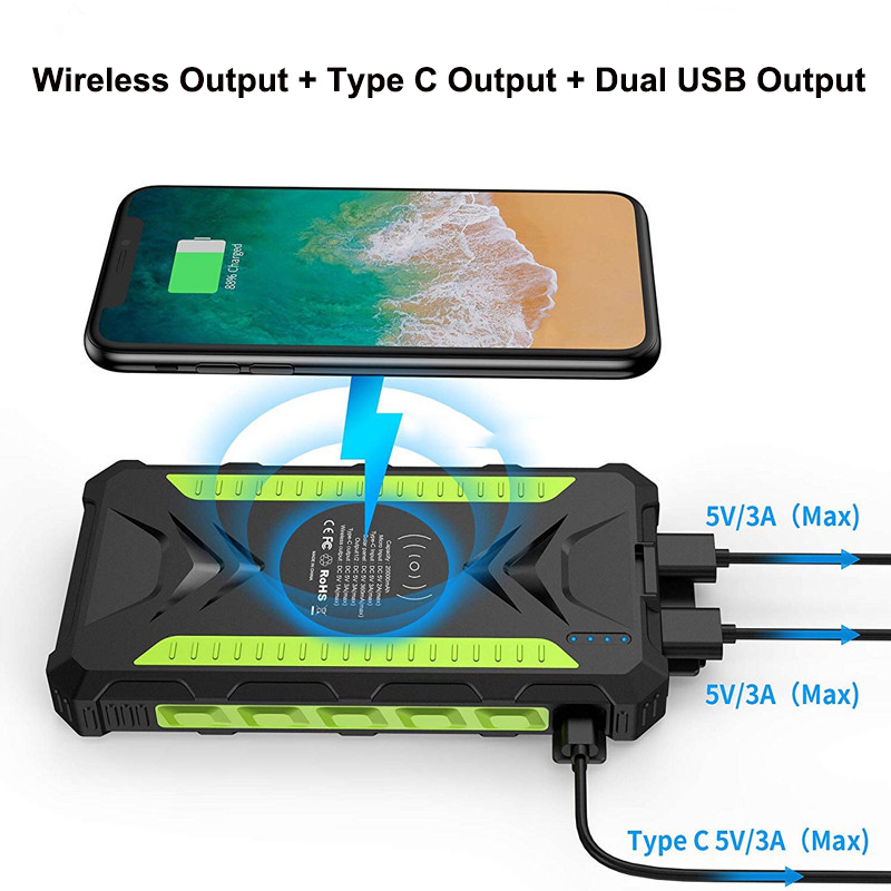 36000mAh Solar Power Bank Fast - Solar Charger Panel Foldable recension och pris