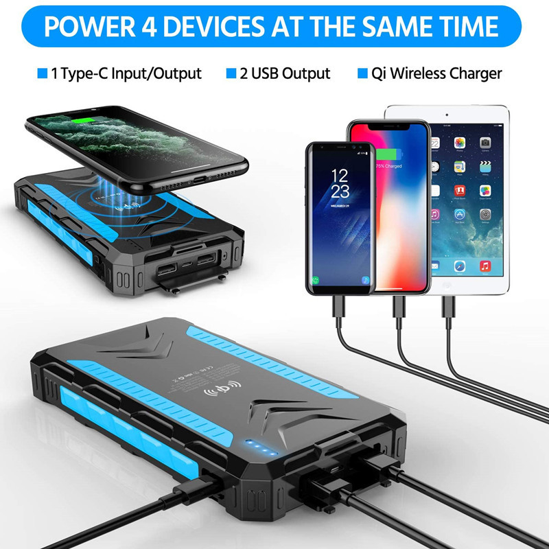 36000mAh Solar Power Bank Fast - Solar Charger Panel Foldable recension och pris