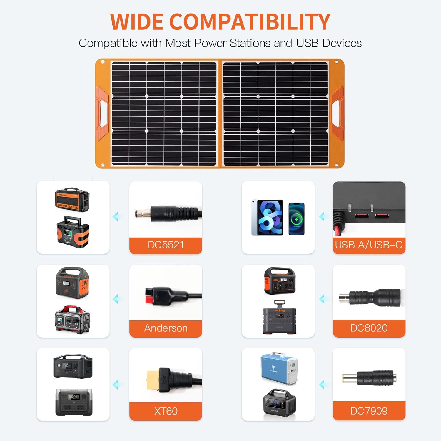 100W Portable Solar Panel 24%  - Solar Charger Panel Foldable recension och pris