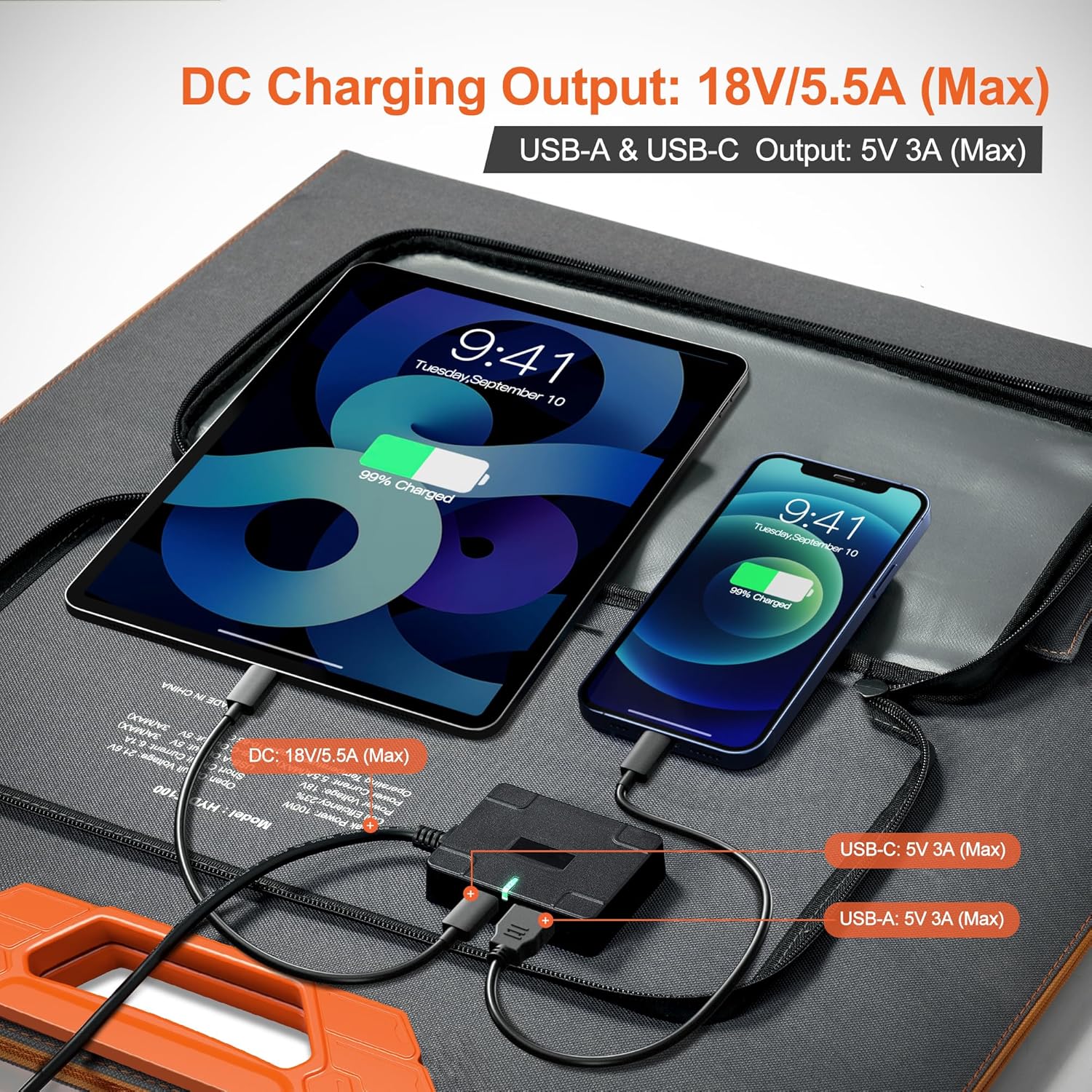 100W Portable Solar Panel 24%  - Solar Charger Panel Foldable recension och pris