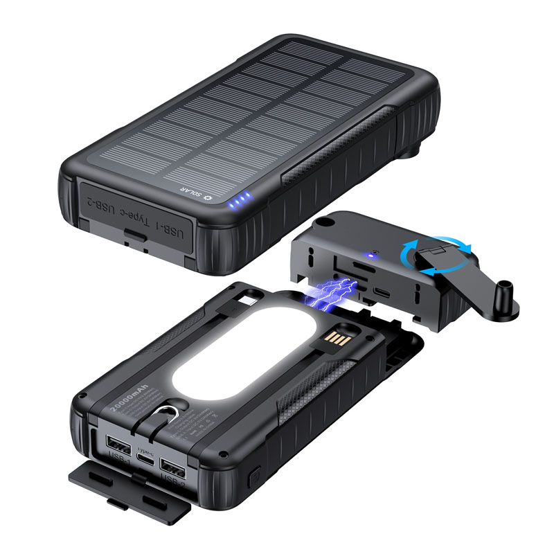 Hand Crank Solar Power Bank Ou - Solar Charger Panel Foldable recension och pris