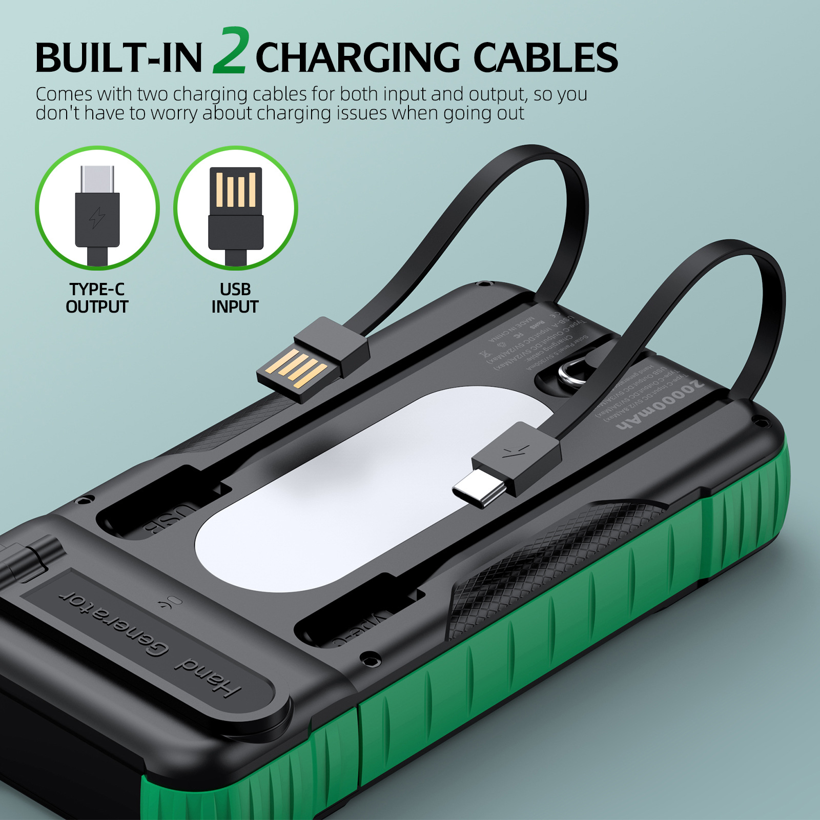 Hand Crank Solar Power Bank Ou - Solar Charger Panel Foldable recension och pris