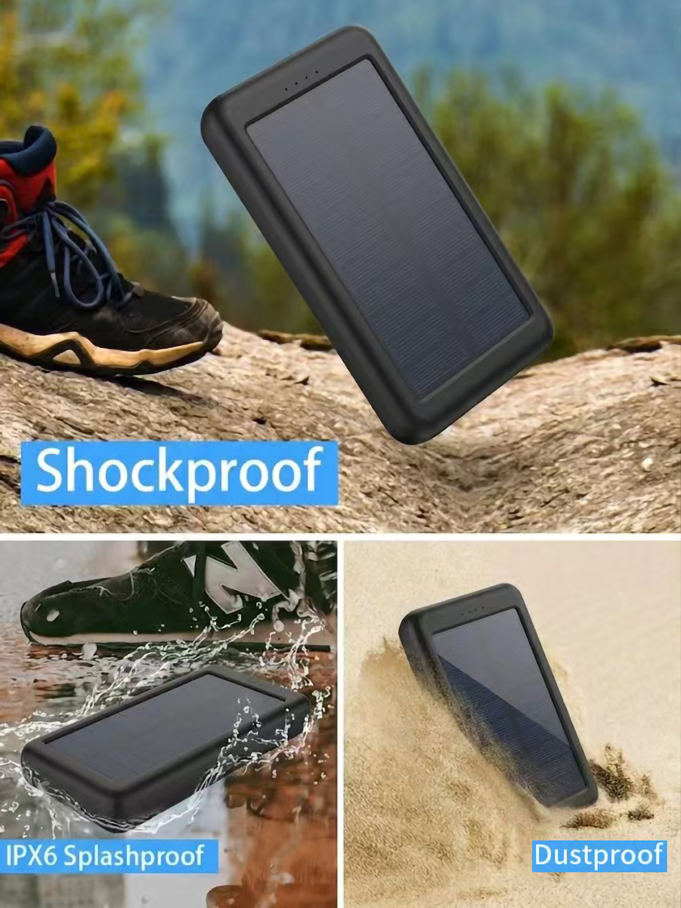Solar Charger Power Bank 16000 - Solar Charger Panel Foldable recension och pris