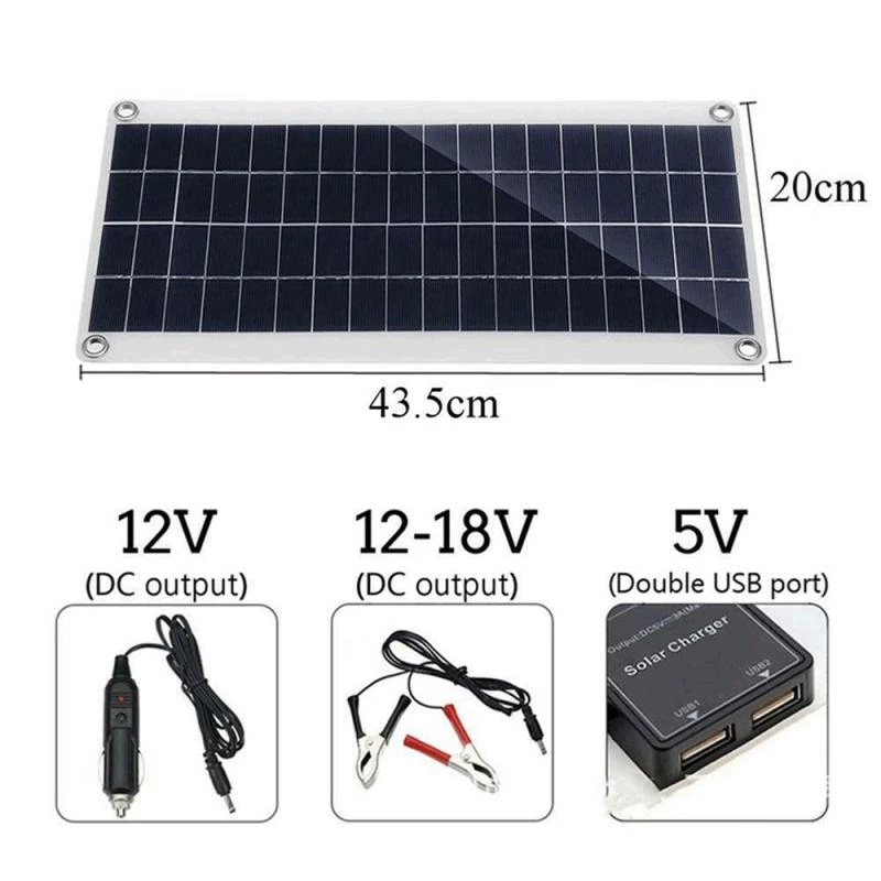 Solar Panel Kit 30W 12V Dual U - Solar Charger Panel Foldable recension och pris