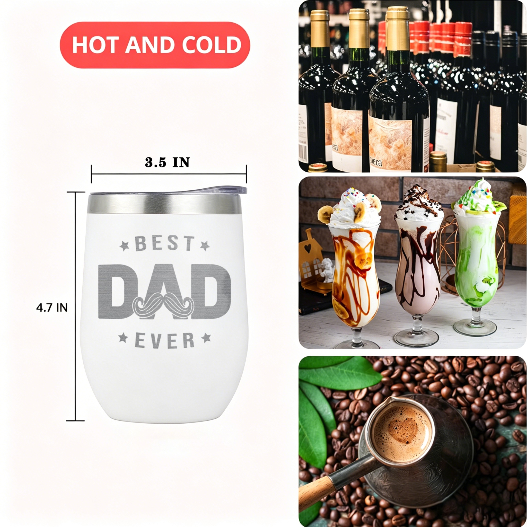 3-Piece Yerba Mate Cup Set — D - Stainless Steel Straw recension och pris